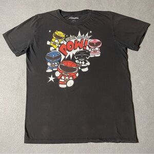 Mighty Morphin Power Rangers Chibi POW! Men’s Black T-Shirt Large 90s